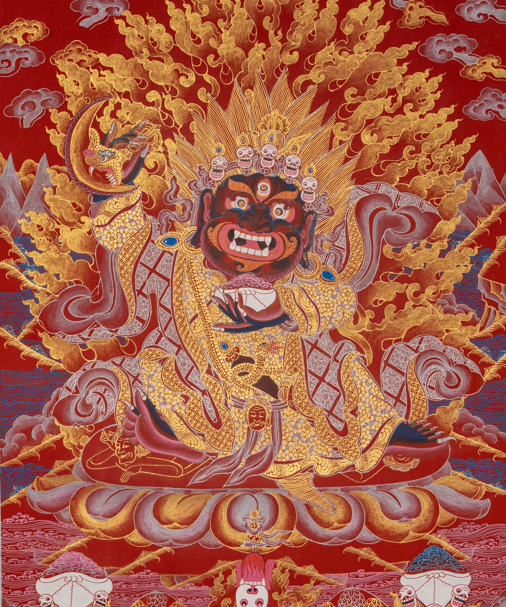 Wrathful Mahakala Thangka Painting