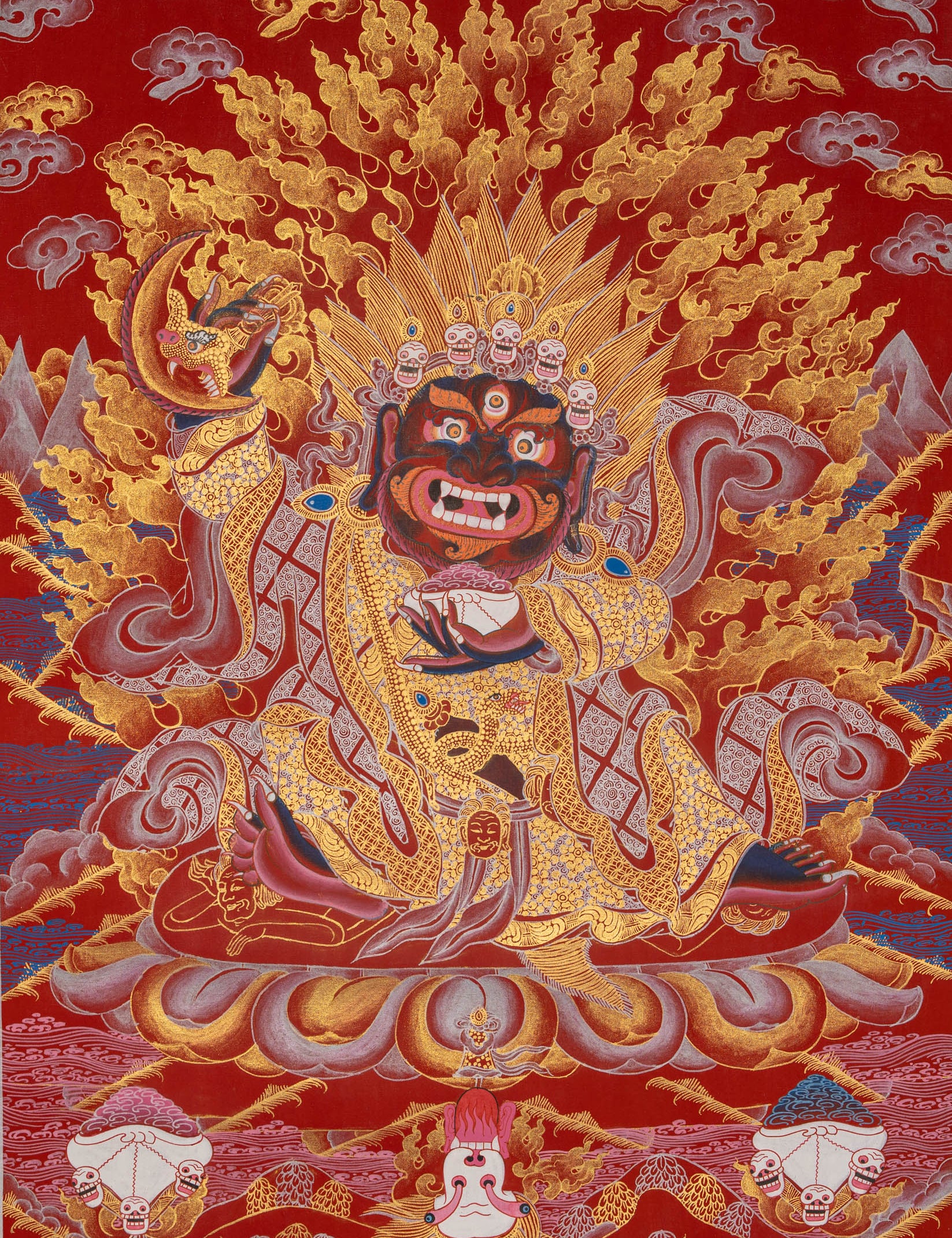 Wrathful Mahakala Thangka Painting