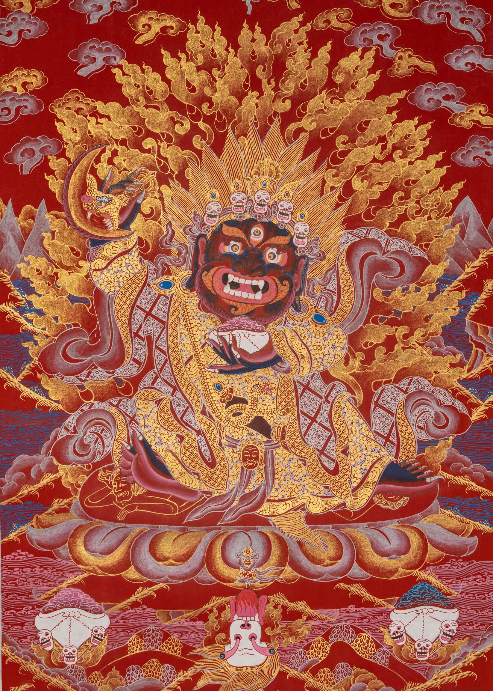 Wrathful Mahakala Thangka Painting