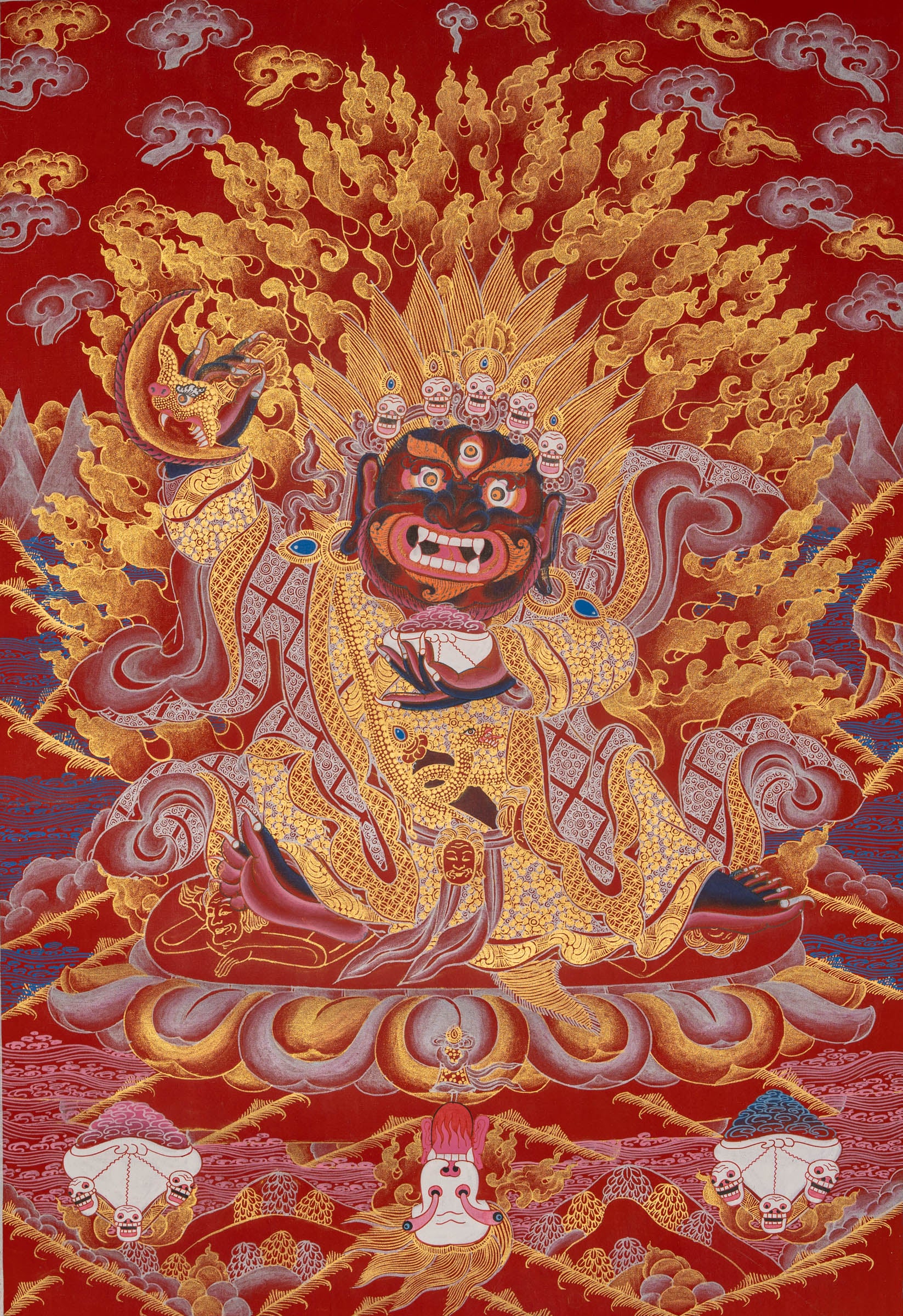 Wrathful Mahakala Thangka Painting