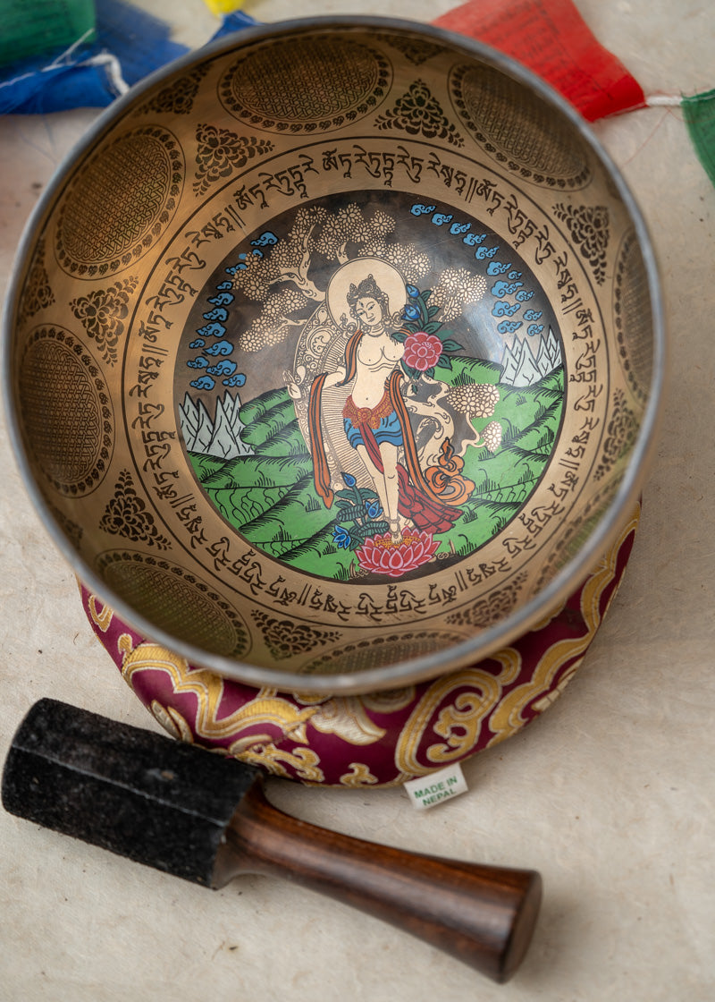 White Tara Singing Bowl - Meditation Bowl