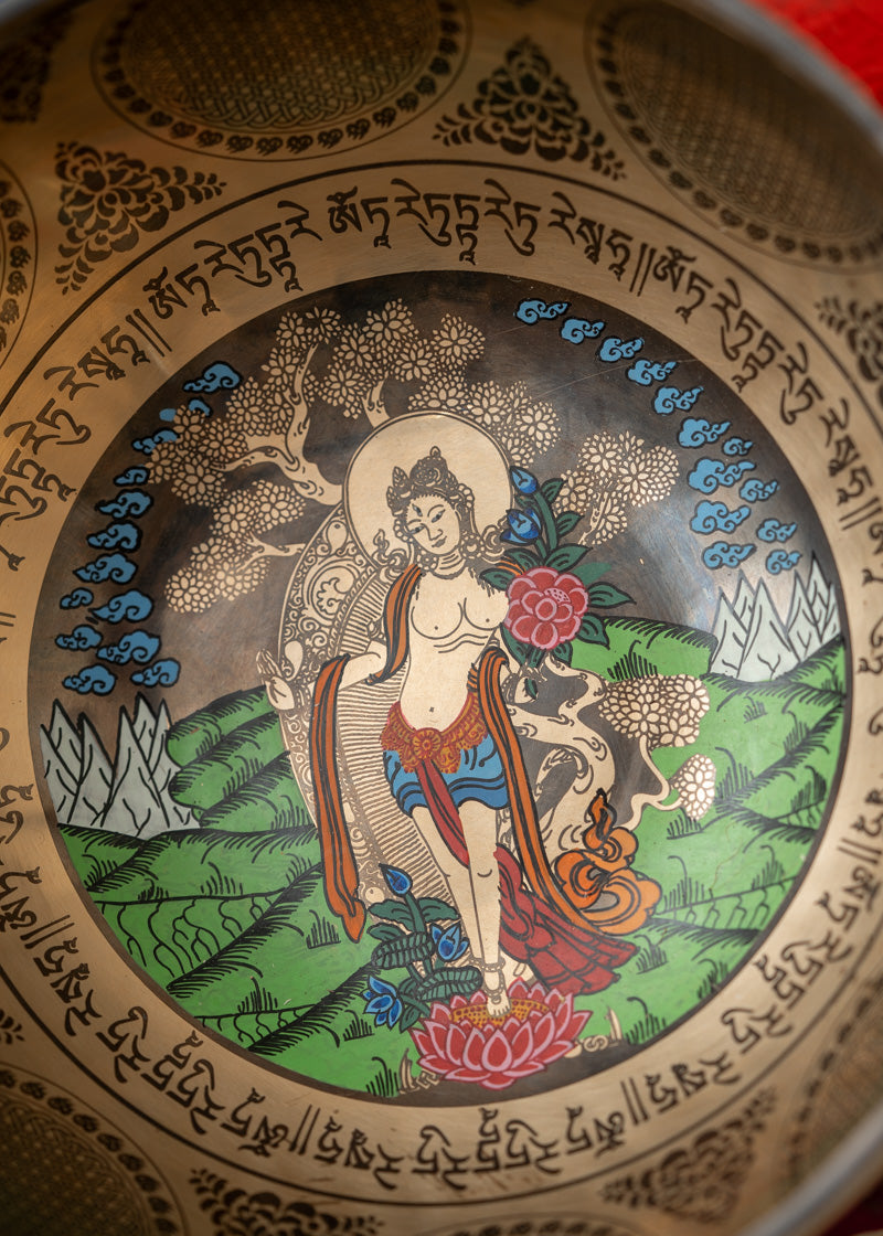 White Tara Singing Bowl - Meditation Bowl