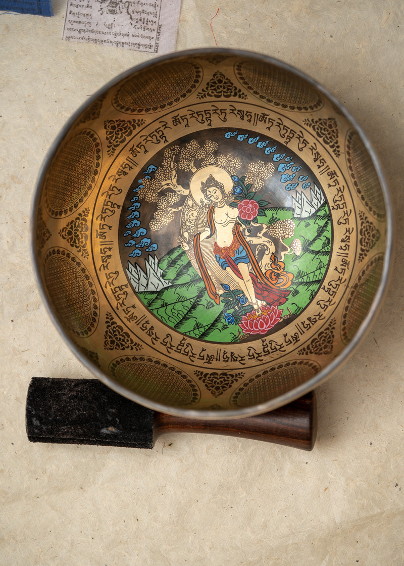 White Tara Singing Bowl - Meditation Bowl