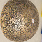 Lotus Floral Engraved handmade Tibetan singing bowl with brass carving, wooden mallet, and cushion for meditation and chakra healing