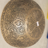 Lotus Floral Engraved handmade Tibetan singing bowl with brass carving, wooden mallet, and cushion for meditation and chakra healing