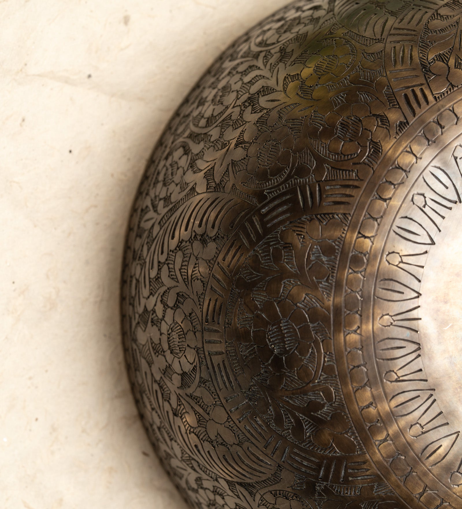 Antique Floral Singing Bowl for Sound Healing.
