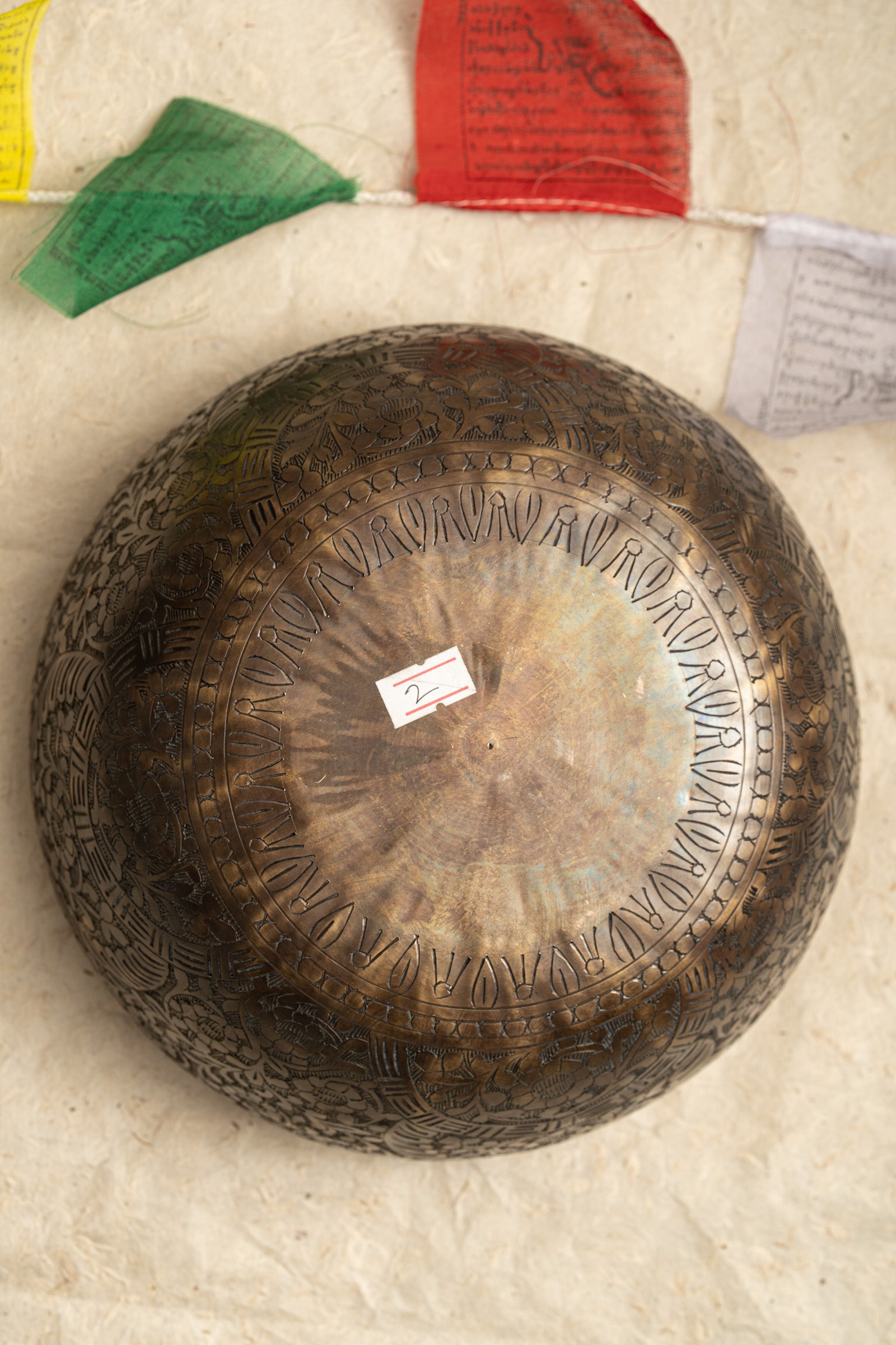 Antique Floral Singing Bowl for Sound Healing.