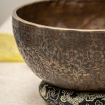 Antique Floral Singing Bowl for Sound Healing.