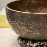 Antique Floral Singing Bowl for Sound Healing.