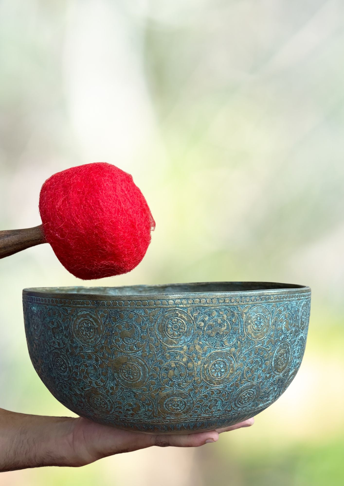 Jambati Bowl with Motif Carving for spiritual healing.