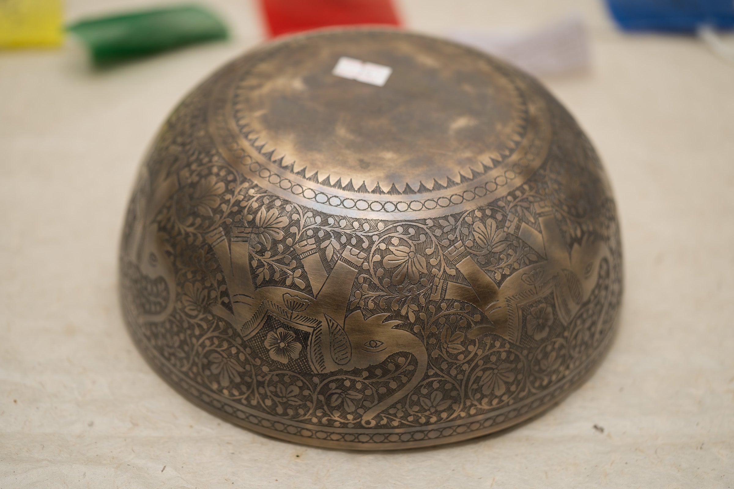 Antique Elephant Motif Singing Bowl - Tibetan Sound Healing Bowl