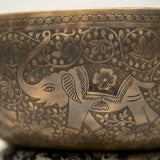 Antique Elephant Motif Singing Bowl - Tibetan Sound Healing Bowl