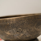 Antique Elephant Motif Singing Bowl - Tibetan Sound Healing Bowl