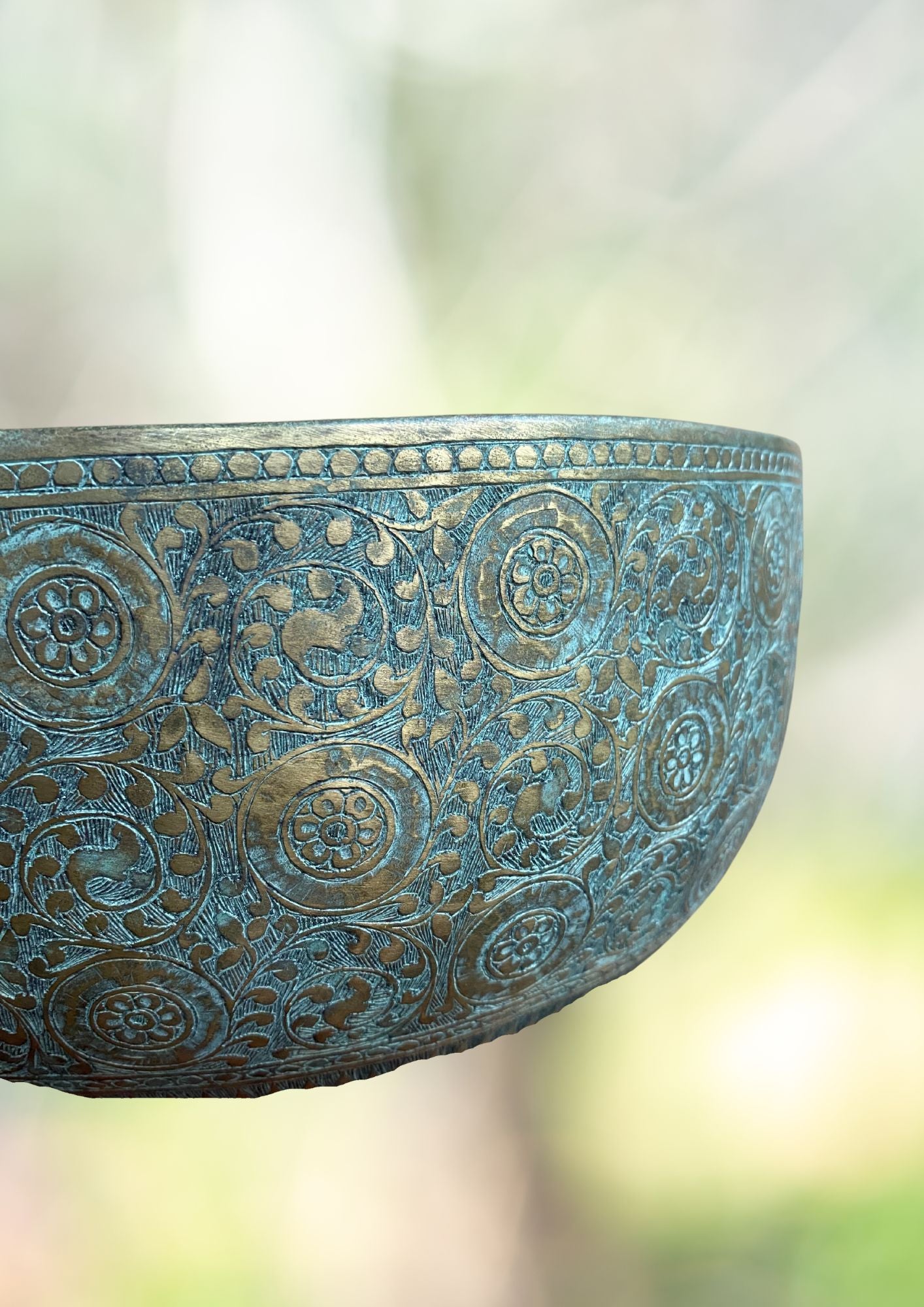 Jambati Bowl with Motif Carving for spiritual healing.