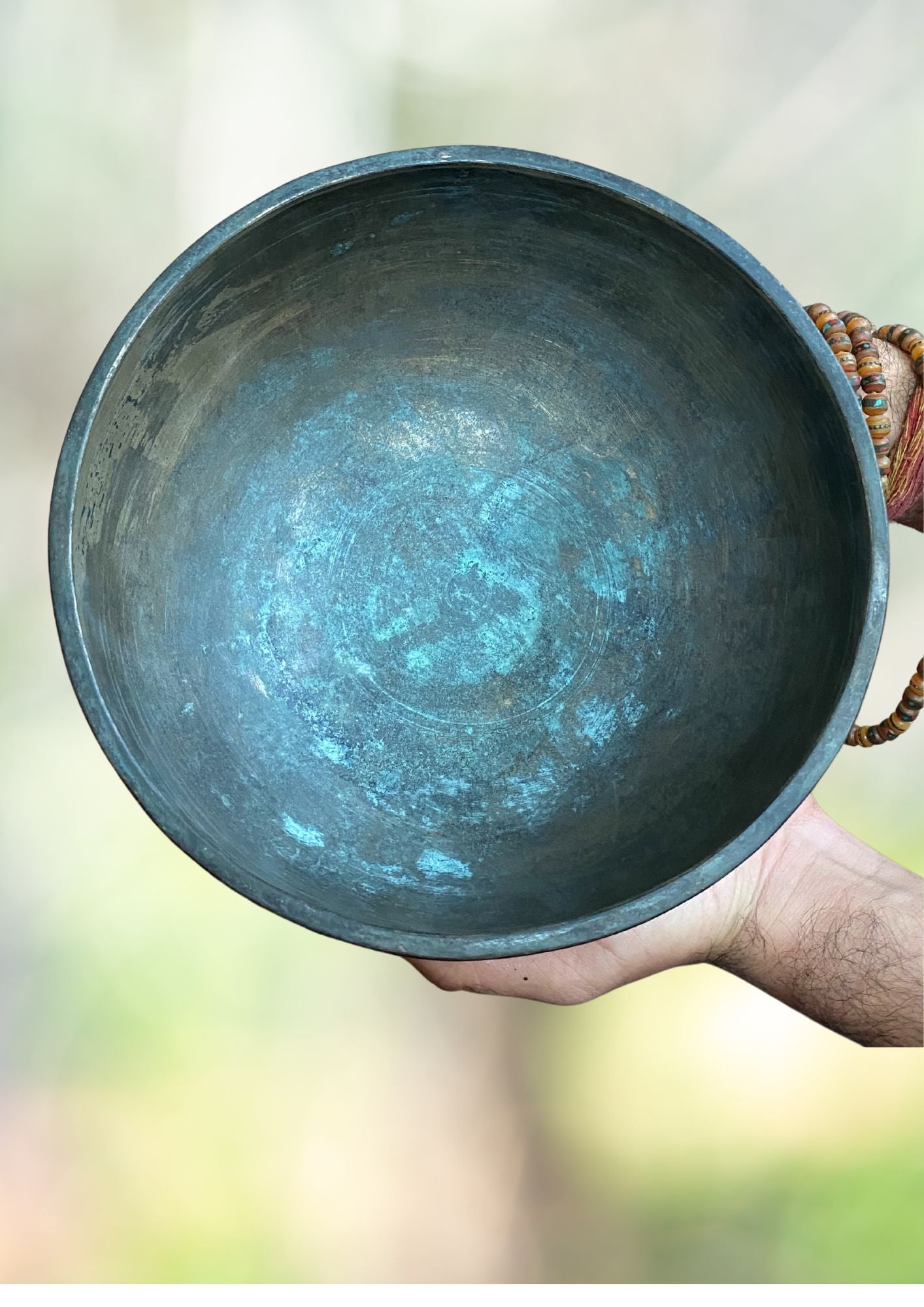 Antique Carved Tibetan Singing Bowl for meditation.