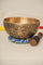 Handmade Himalayan Ganesha engraved brass singing bowl tuned to F3 and C5 for throat and heart chakra sound healing