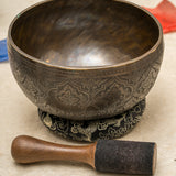  Lotus Singing Bowl - Antique Carved Bowl