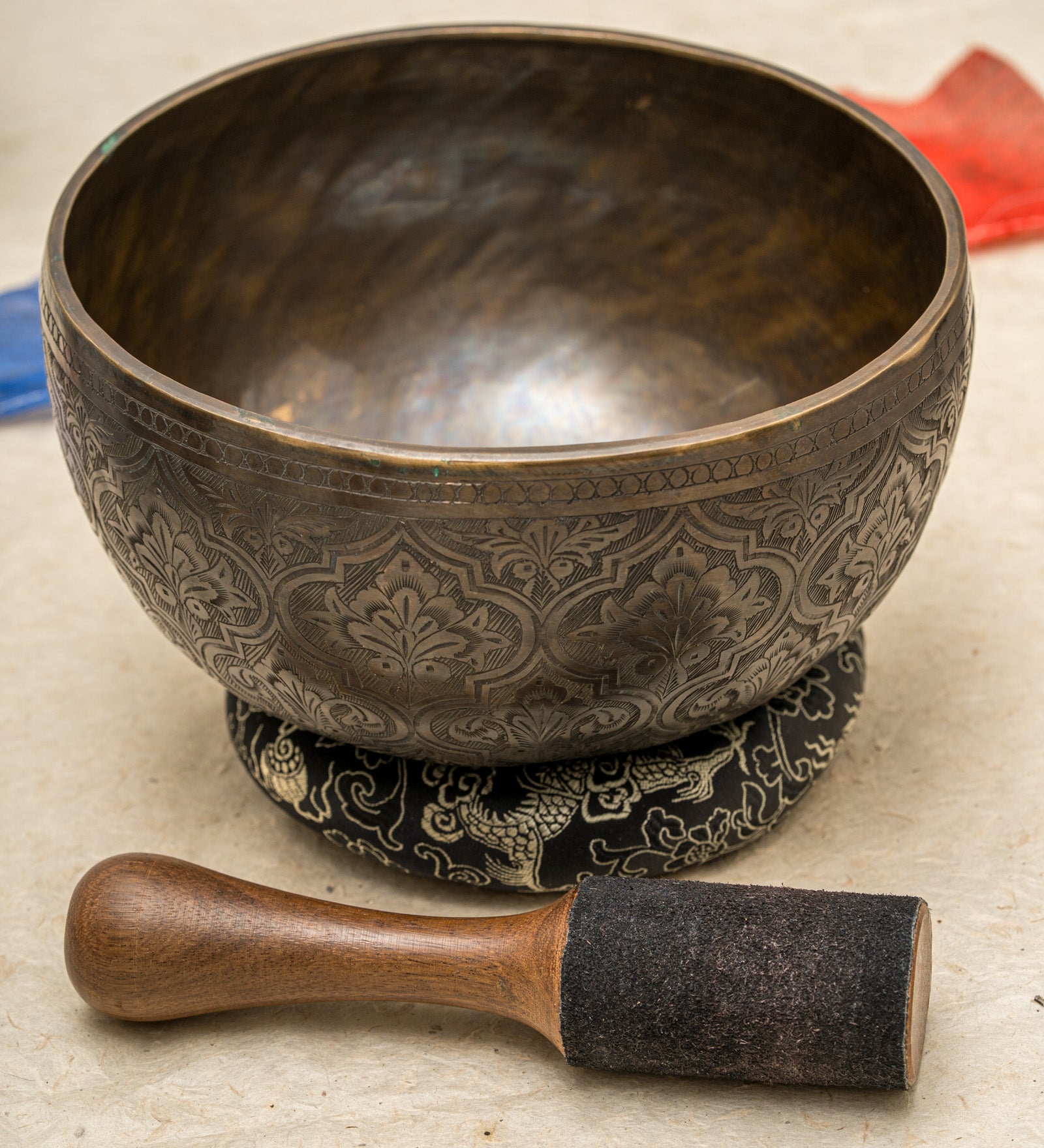  Lotus Singing Bowl - Antique Carved Bowl