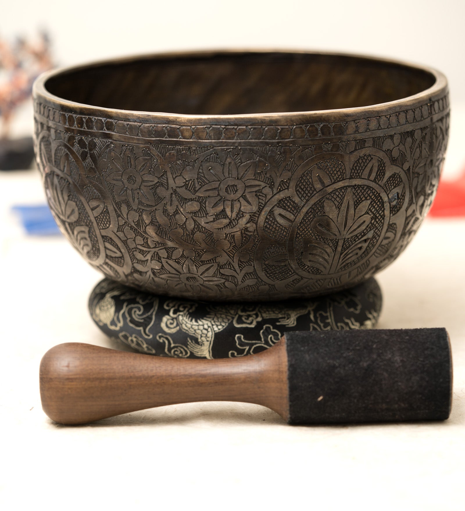 Antique Lotus Singing Bowl - Handcrafted Tibetan Bowl