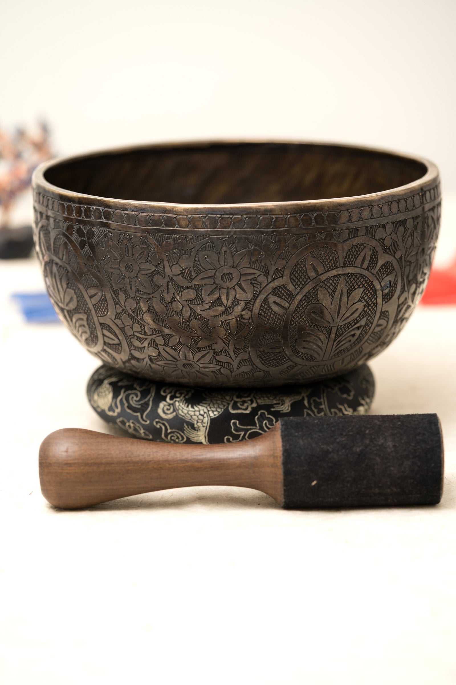 Antique Lotus Singing Bowl - Handcrafted Tibetan Bowl