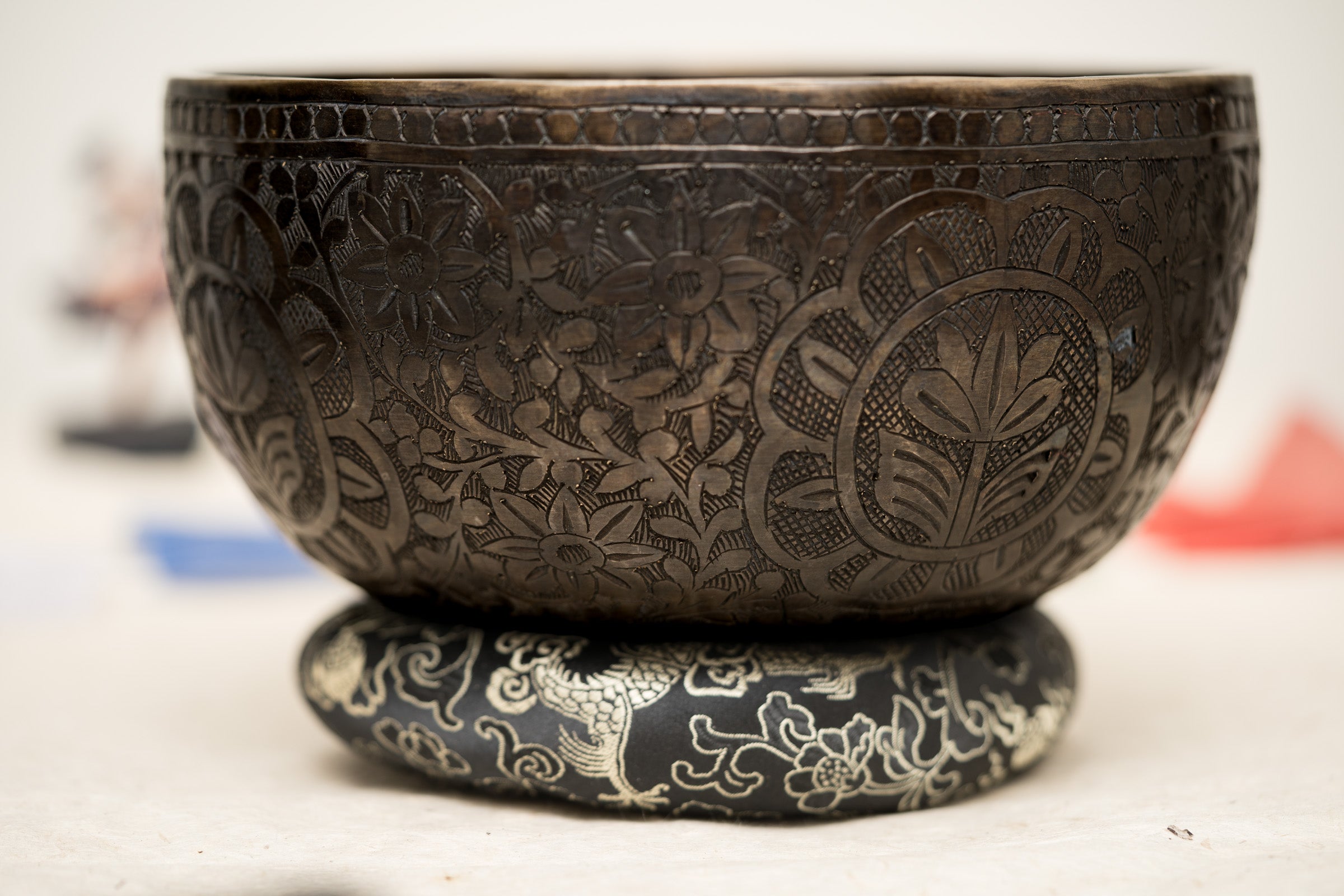 Antique Lotus Singing Bowl - Handcrafted Tibetan Bowl