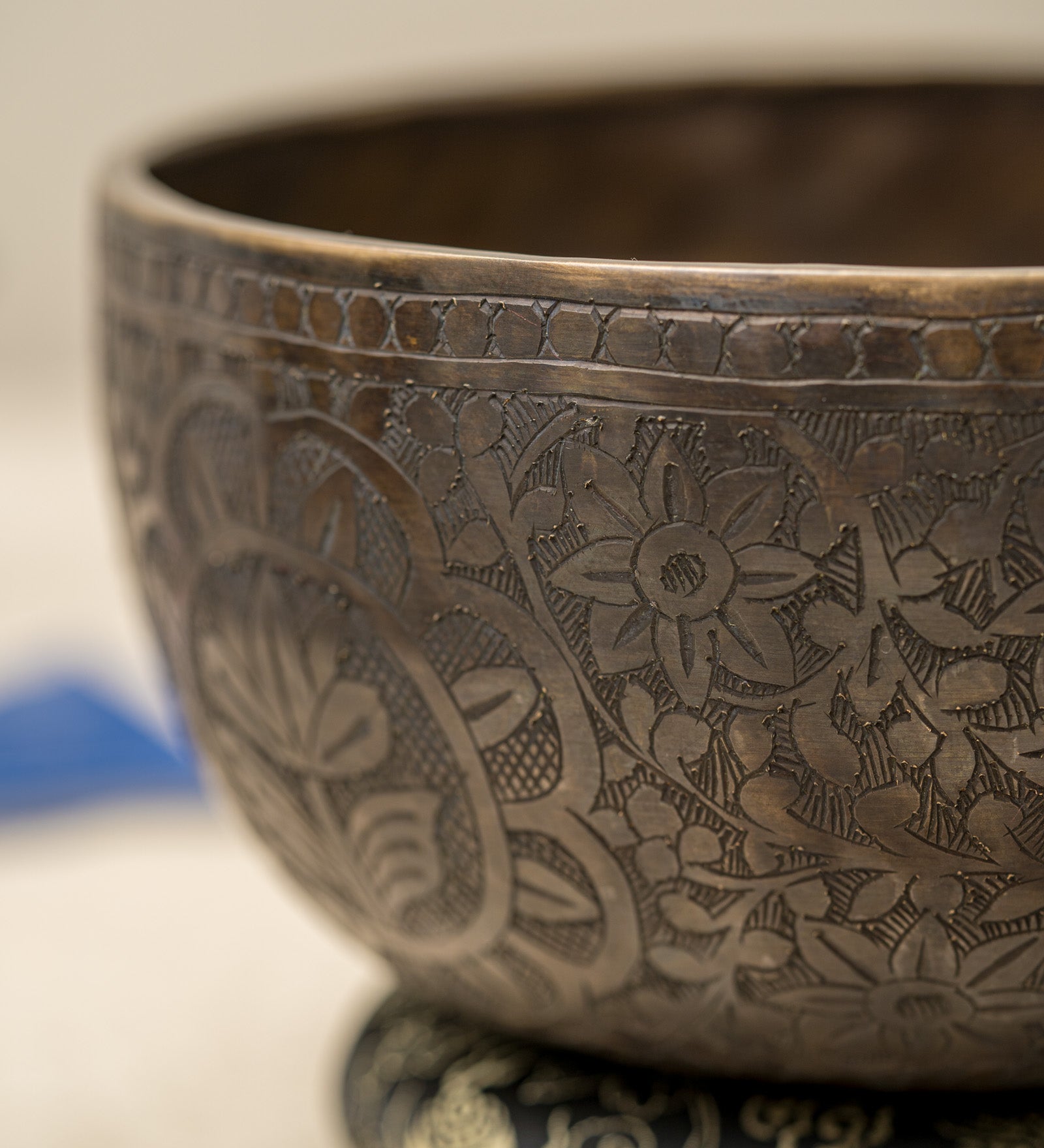 Antique Lotus Singing Bowl - Handcrafted Tibetan Bowl