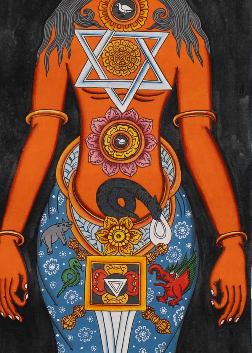 7 Chakra Human Thangka - Handpainted Art