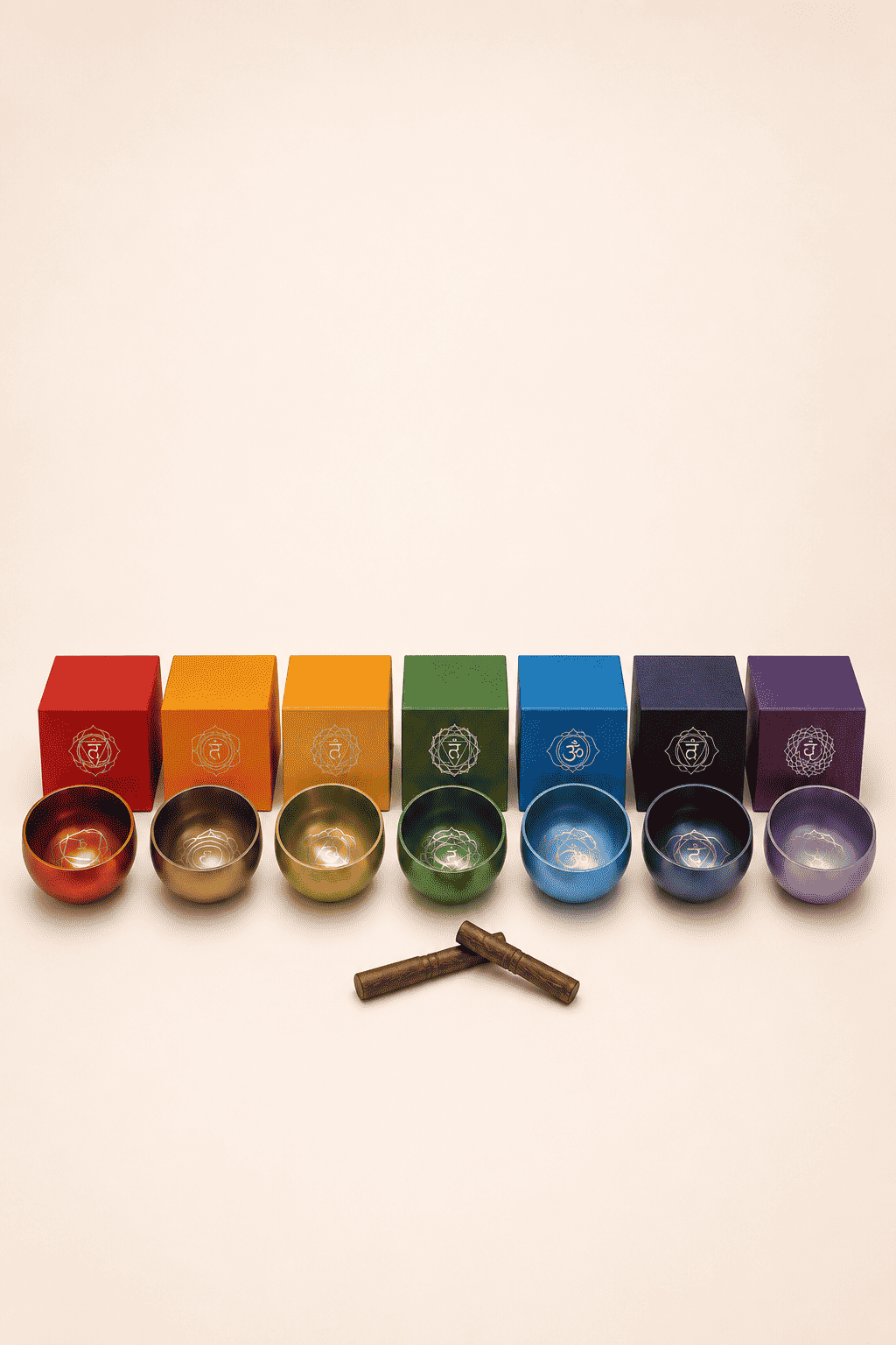 7 chakra singing bowl set for chakra balance and reiki