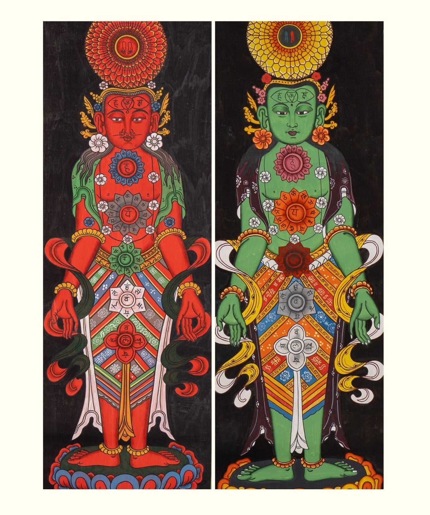 7 Chakra Figure - Handpainted Thangka Art