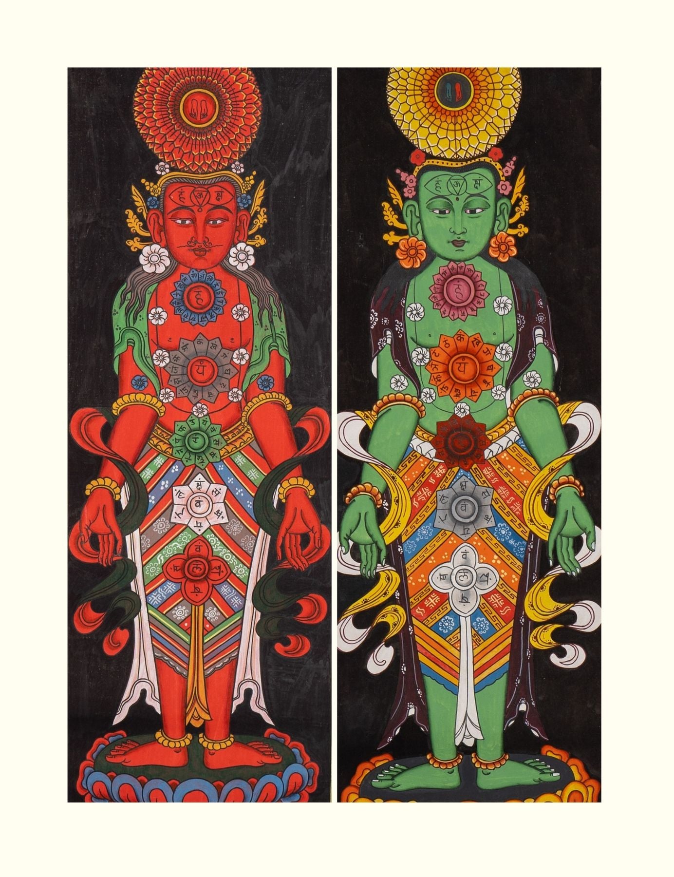 7 Chakra Figure - Handpainted Thangka Art