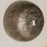 Handmade Himalayan lotus mandala engraved singing bowl tuned to F3 for meditation and sound healing