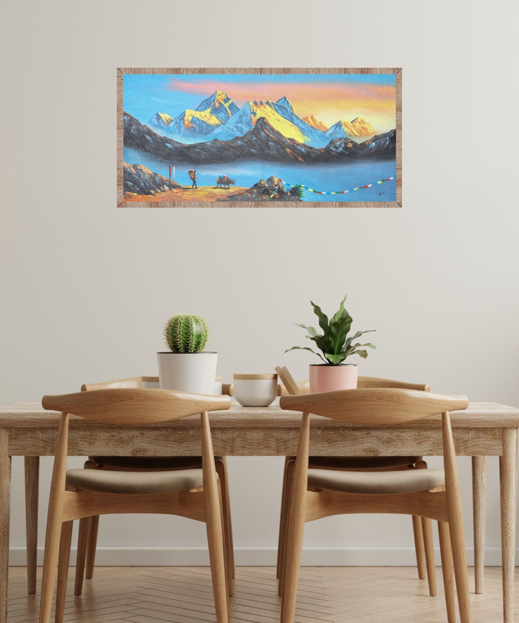 Mount Everest Oil Painting for wall decor.