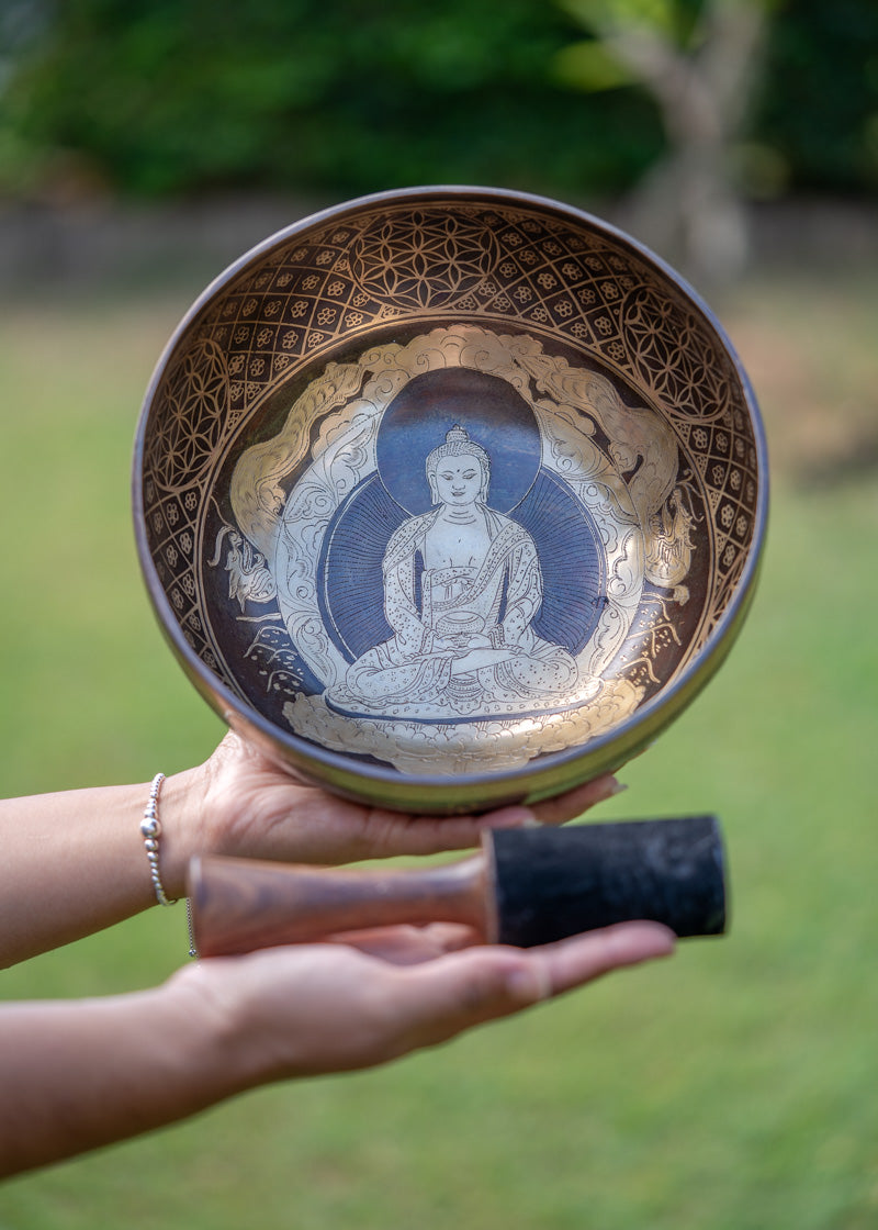 Handcrafted Amitabha Singing Bowl for meditation.