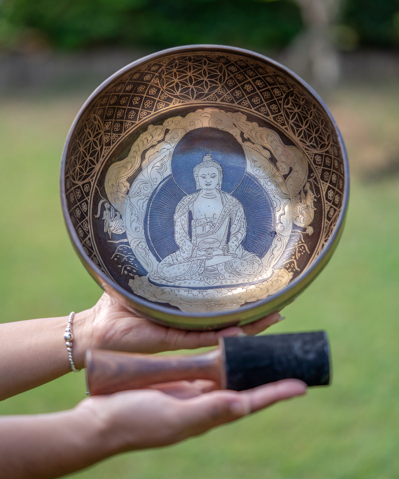 Handcrafted Amitabha Singing Bowl for meditation.