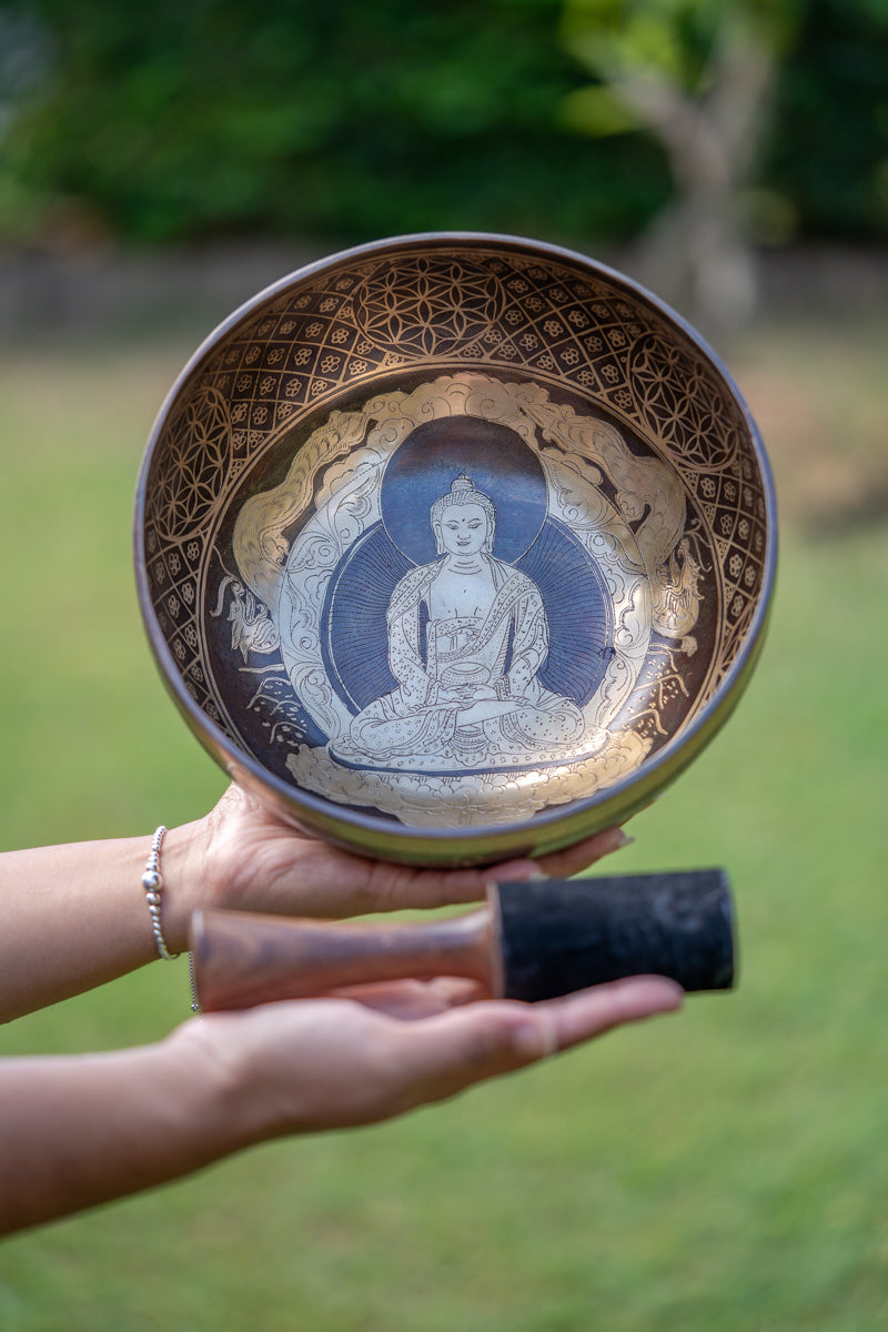 Handcrafted Amitabha Singing Bowl for meditation.