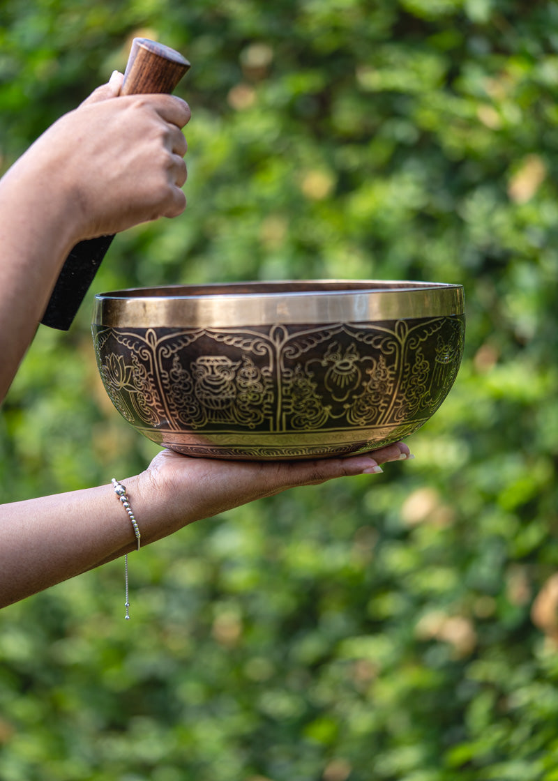 Handcrafted Amitabha Singing Bowl for meditation.