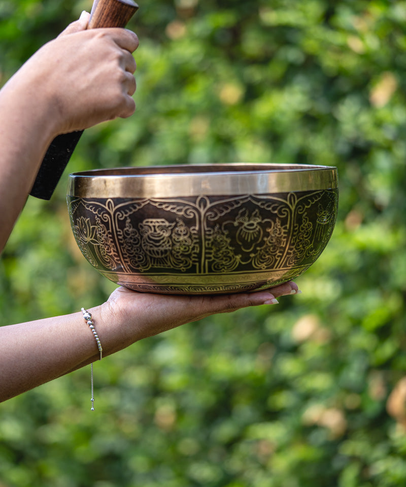 Handcrafted Amitabha Singing Bowl for meditation.
