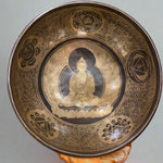 Amitabha Buddha Carved Singing Bowl - Tibetan Bowl for Sound Healing