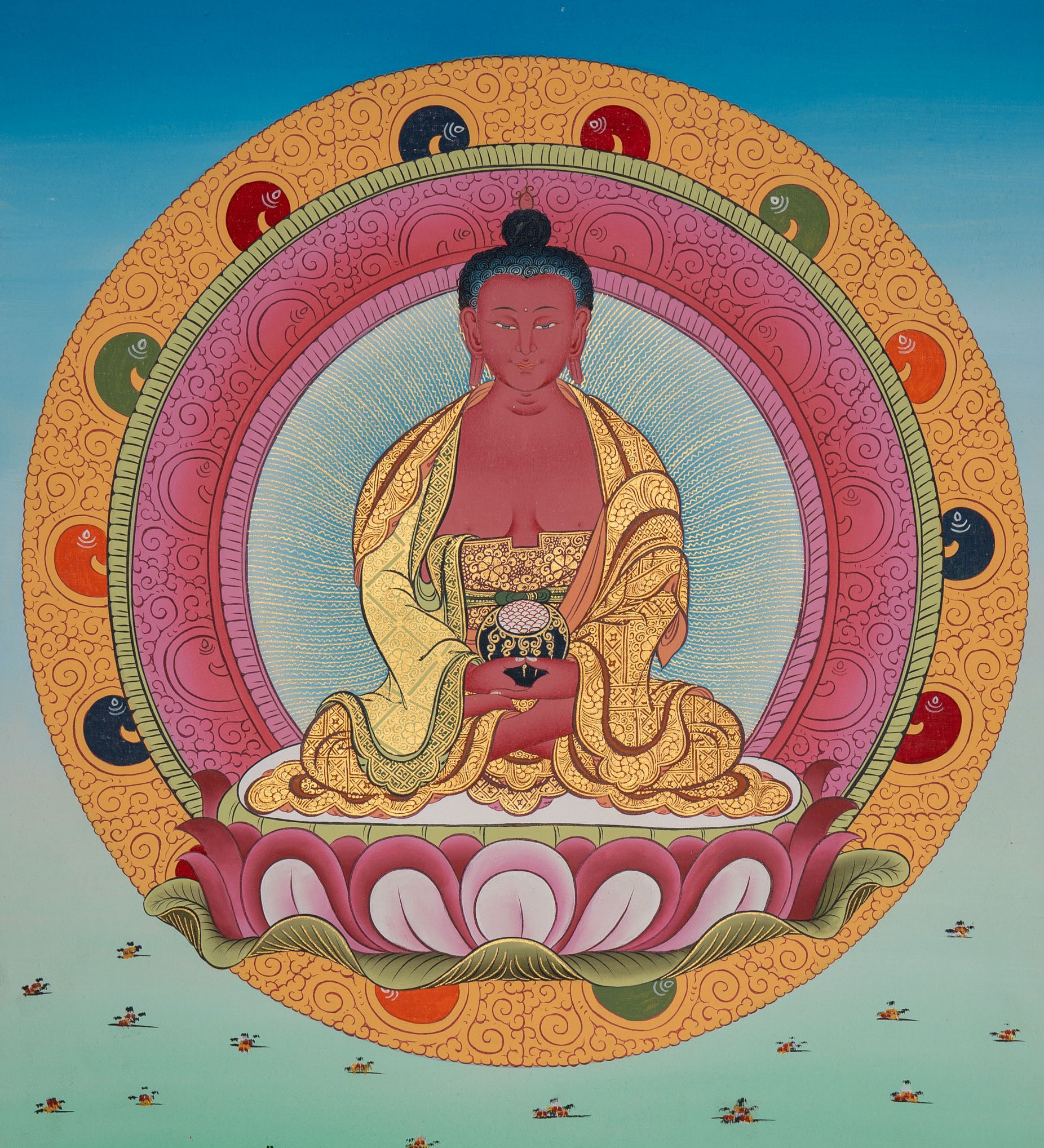 Amitabha Buddha Thangka - Sacred Painting