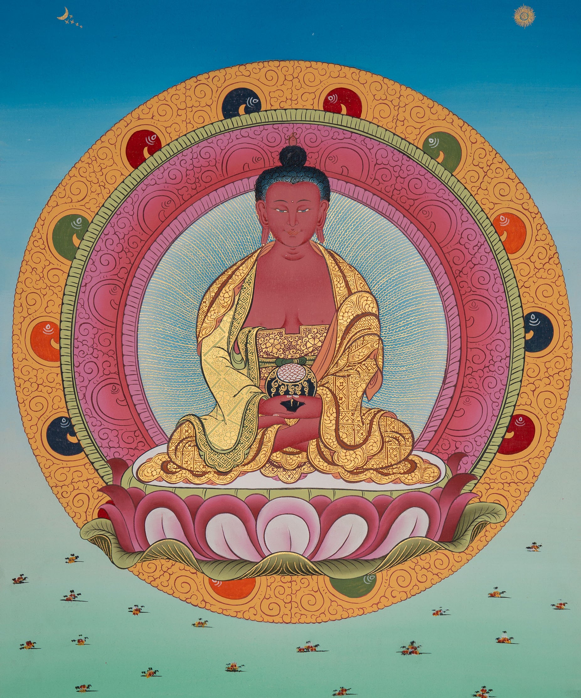 Amitabha Buddha Thangka - Sacred Painting