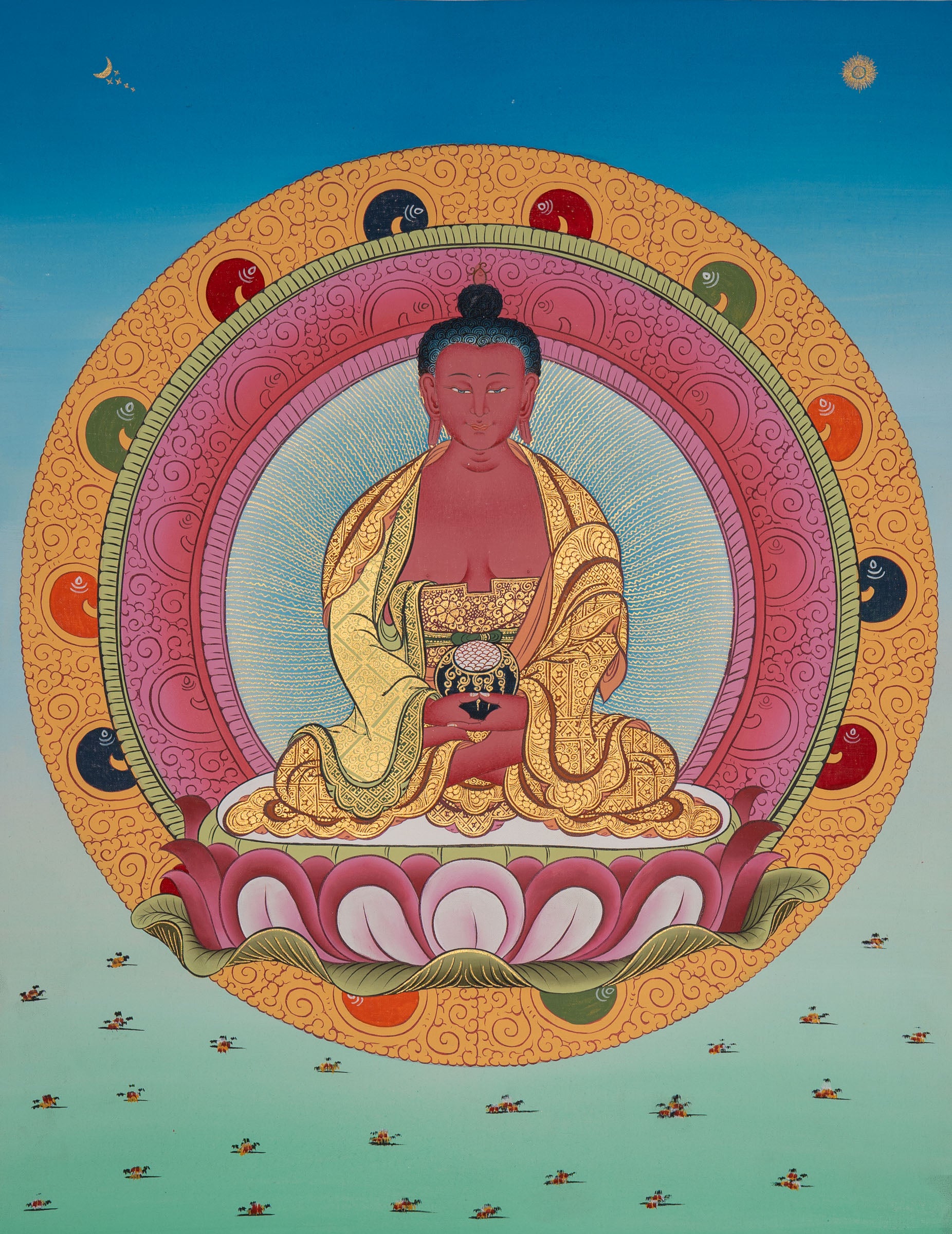 Amitabha Buddha Thangka - Sacred Painting