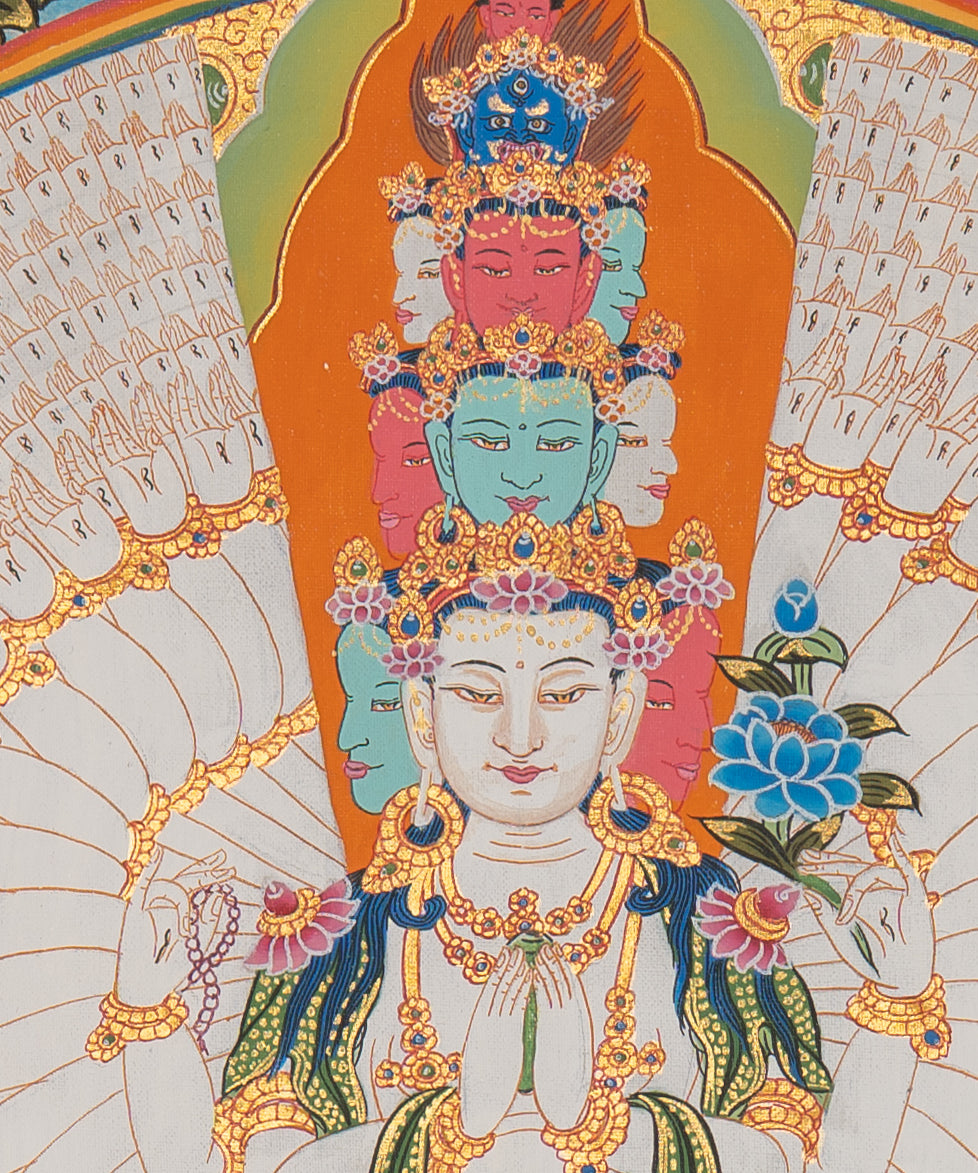 1000-Armed Avalokiteshvara - Handpainted Thangka Art
