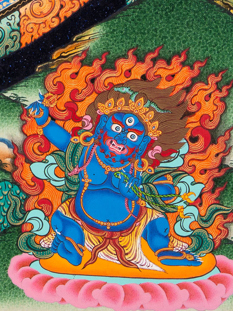 Avalokiteshvara Mandala Thangka with Lapis Stone Pigments