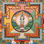 Avalokiteshvara Mandala Thangka with Lapis Stone Pigments