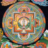 Avalokiteshvara Mandala Thangka with Lapis Stone Pigments