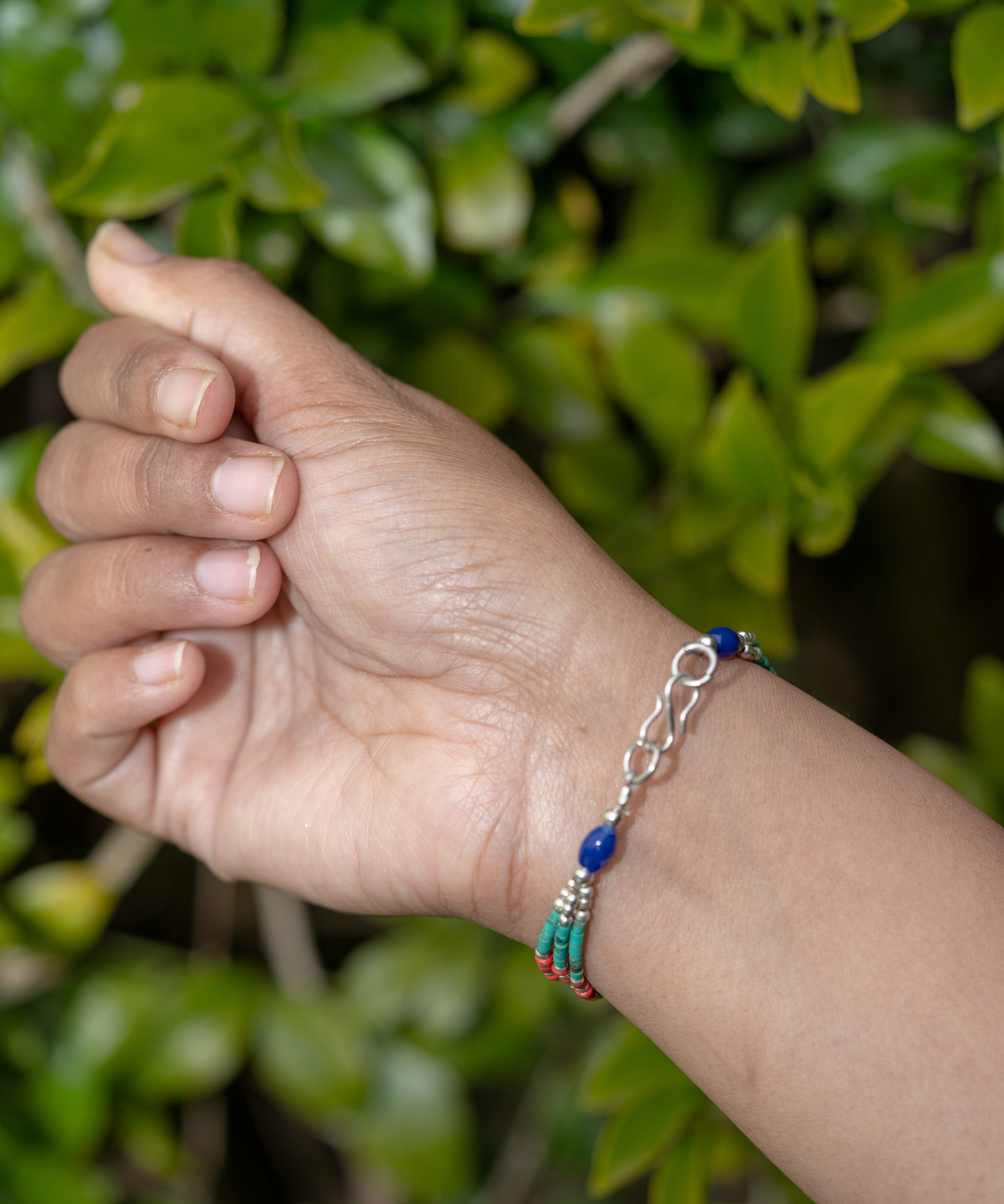 Afgani Style Turquoise Stone Bracelet for good fortune.