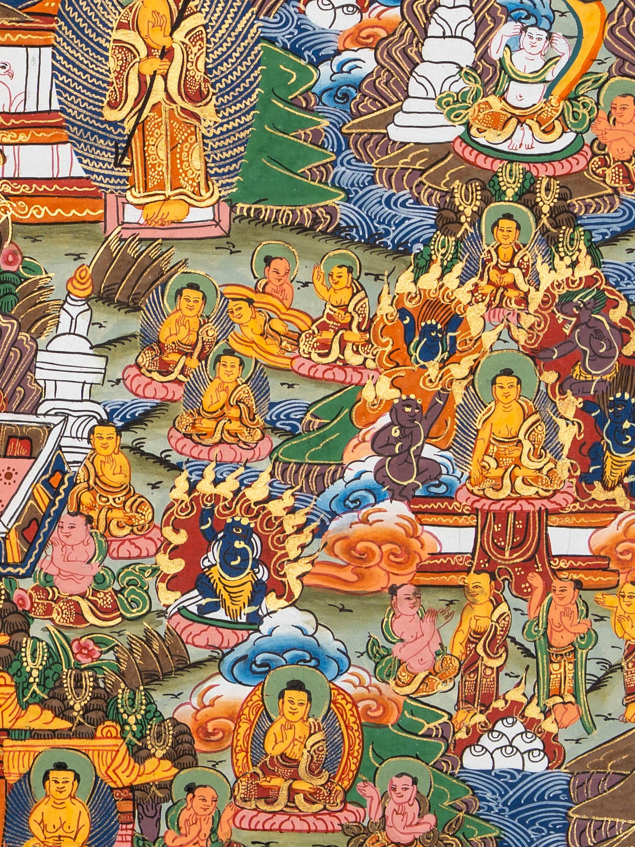 Buddha Life Thangka – Sacred Tibetan Painting