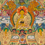 Tibetan Buddha Life Thangka - Handpainted Art