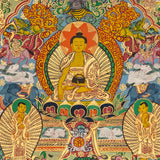 Tibetan Buddha Life Thangka - Handpainted Art