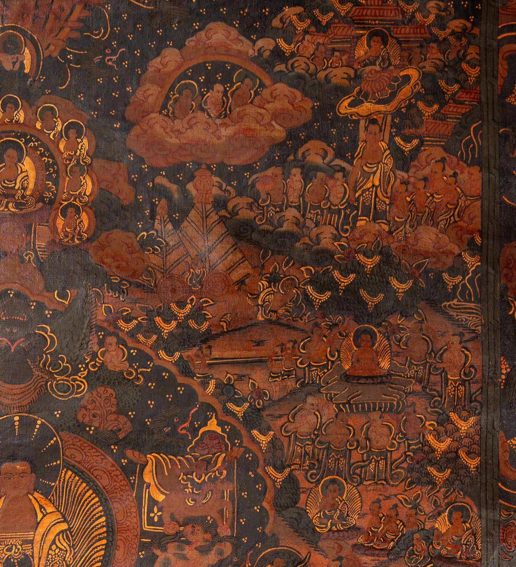 Antique Buddha Life Thangka Painting